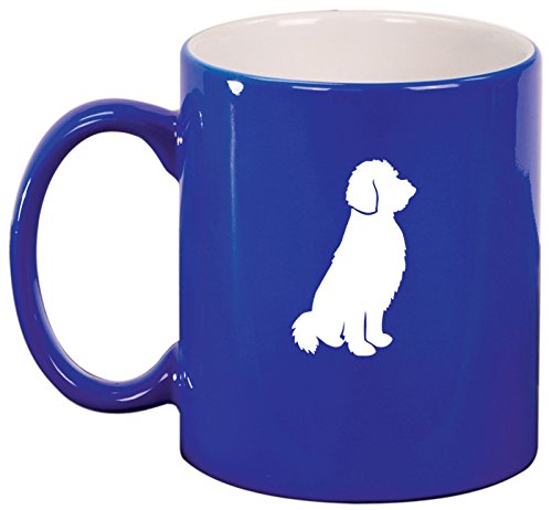 Ceramic Coffee Tea Mug Goldendoodle (Blue)
