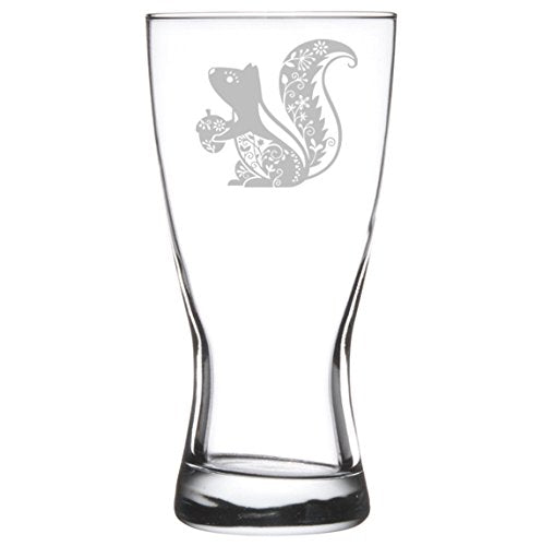 15 oz Beer Pilsner Glass Fancy Squirrel