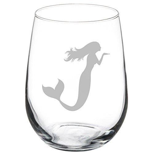 Wine Glass Goblet Mermaid (17 oz Stemless)