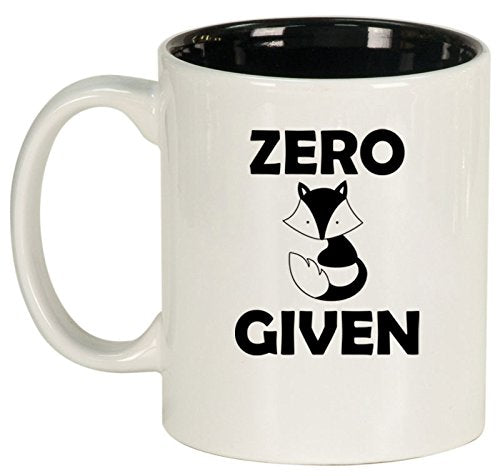 Ceramic Coffee Tea Mug Cup Zero Fox Given Funny (White)