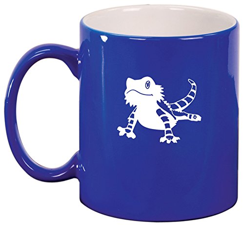 Ceramic Coffee Tea Mug Cup Bearded Dragon Lizard (Blue)