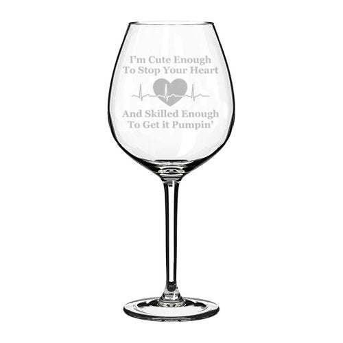 Wine Glass Goblet Cute Skilled Nurse (20 oz Jumbo)