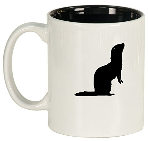 Ceramic Coffee Tea Mug Cup Ferret (White)