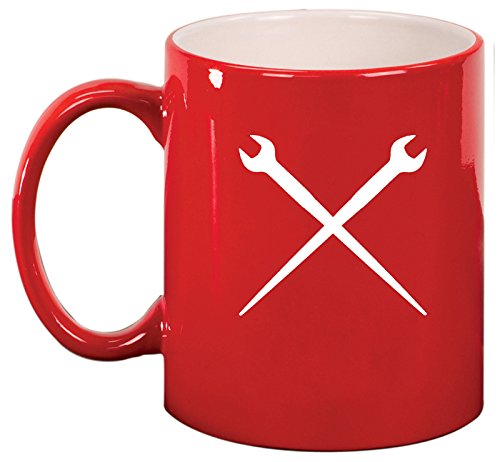 Ceramic Coffee Tea Mug Cup Spud Wrenches Iron Worker (Red)