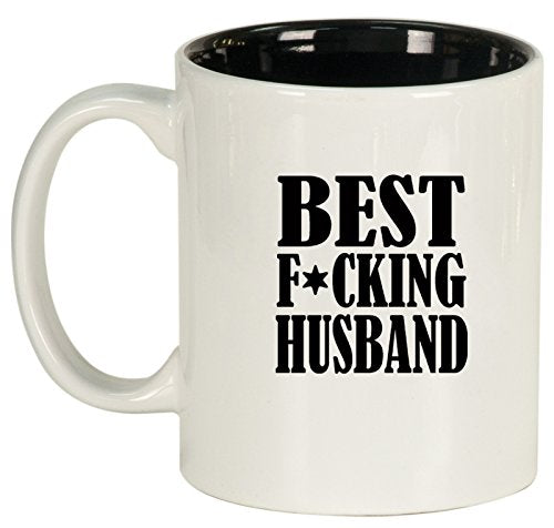 Ceramic Coffee Tea Mug Cup Best F ing Husband (White)