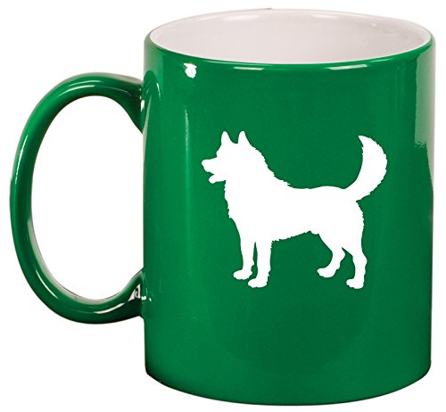 Ceramic Coffee Tea Mug Cup Husky (Green)