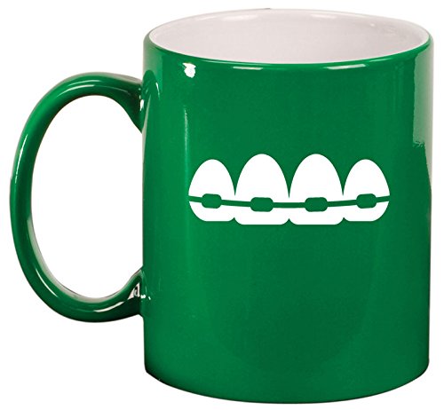 Ceramic Coffee Tea Mug Cup Orthodontist Dentist (Green)