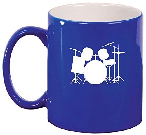 Ceramic Coffee Tea Mug Cup Drum Set (Blue)