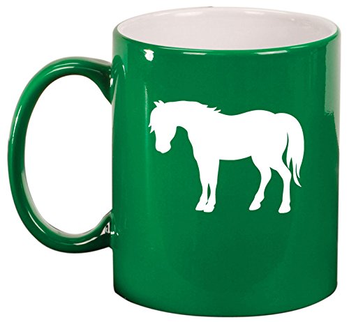 Ceramic Coffee Tea Mug Cup Pony (Green)