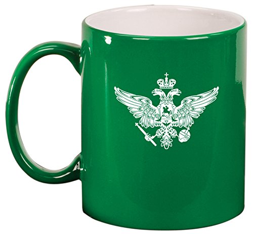 Ceramic Coffee Tea Mug Cup Russia Russian Eagle (Green)