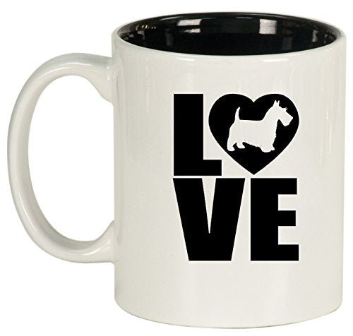Ceramic Coffee Tea Mug Cup LOVE Scottie (White)