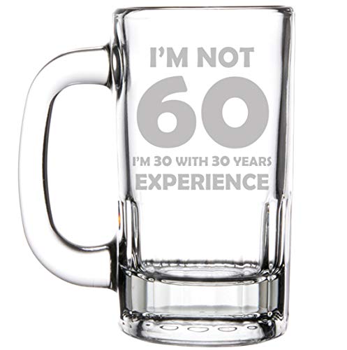 12oz Beer Mug Stein Glass Funny 60th Birthday I'm Not 60