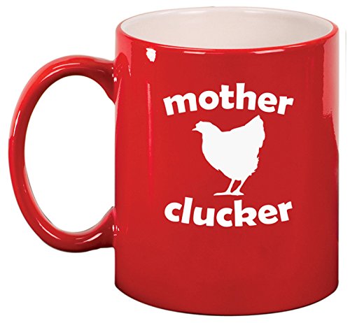 Ceramic Coffee Tea Mug Cup Mother Clucker Hen Chicken Funny (Red)