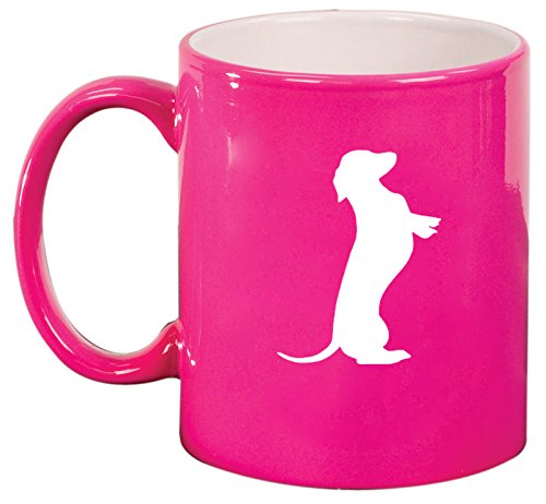 Ceramic Coffee Tea Mug Cup Dachshund Standing (Pink)