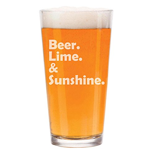 16 oz Beer Pint Glass Beer Lime & Sunshine