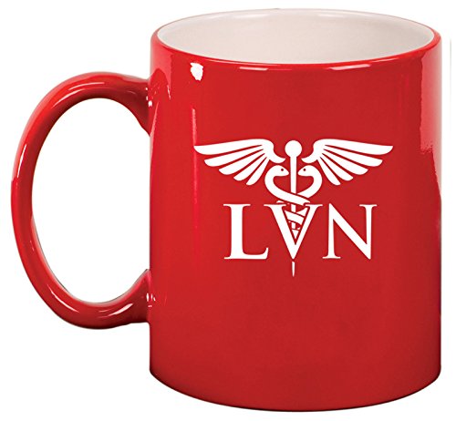 Ceramic Coffee Tea Mug Cup LVN Licensed Vocational Nurse (Red)