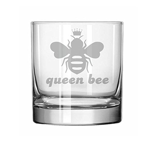 11 oz Rocks Whiskey Highball Glass Queen Bee,MIP