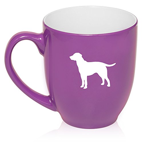 16 oz Large Bistro Mug Ceramic Coffee Tea Glass Cup Lab Labrador Retriever (Purple)