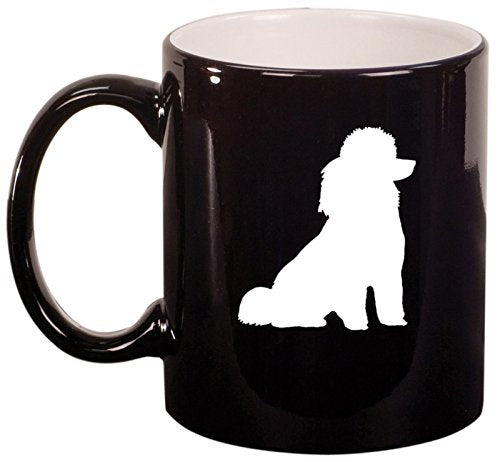 Ceramic Coffee Tea Mug Cup Miniature Poodle Toy Poodle (Black)