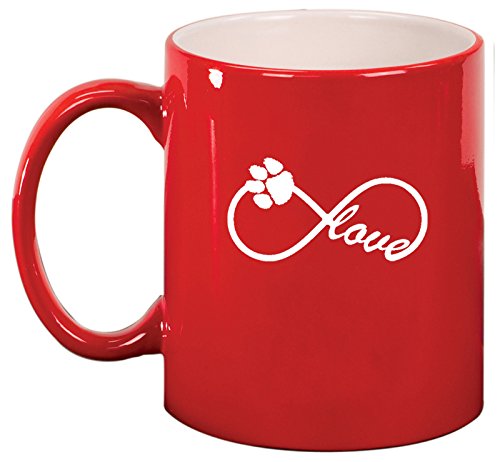 Ceramic Coffee Tea Mug Infinity Love for Animals (Red)