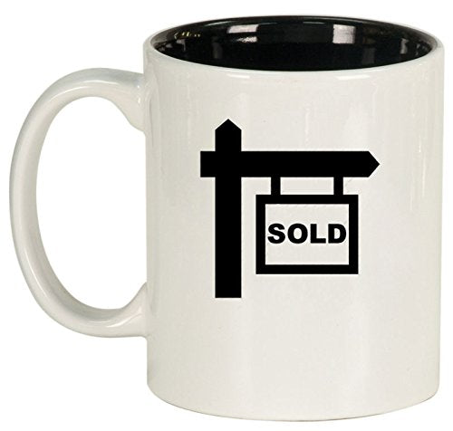 Ceramic Coffee Tea Mug Cup Real Estate Agent Sold (White)
