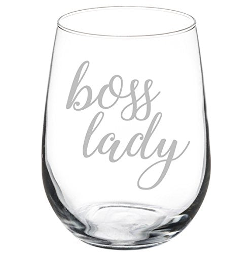 Wine Glass Goblet Boss Lady (17 oz Stemless)