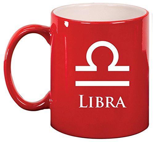 Ceramic Coffee Tea Mug Cup Libra (Red)