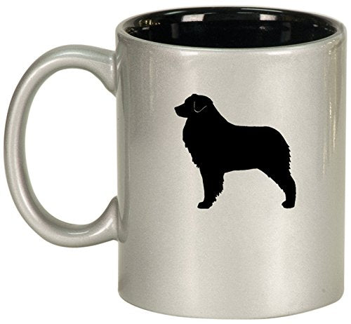 Ceramic Coffee Tea Mug Cup Australian Shepherd (Silver)