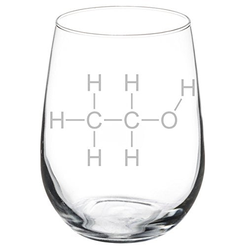 Wine Glass Goblet Funny Science Geek Nerd Alcohol Molecule (17 oz Stemless)