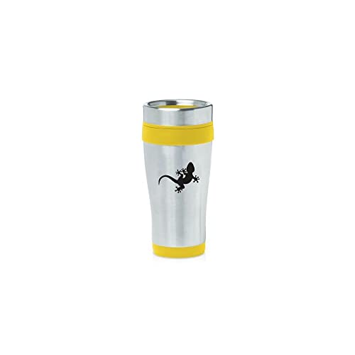 Yellow 16oz Insulated Stainless Steel Travel Mug Z1873 Gecko,MIP