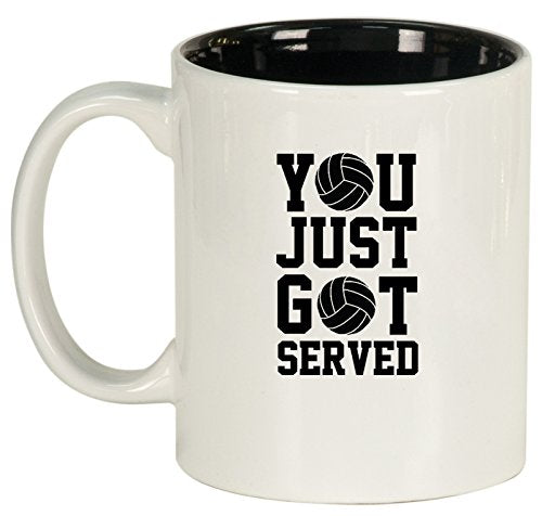 Ceramic Coffee Tea Mug You Just Got Served Volleyball (White)