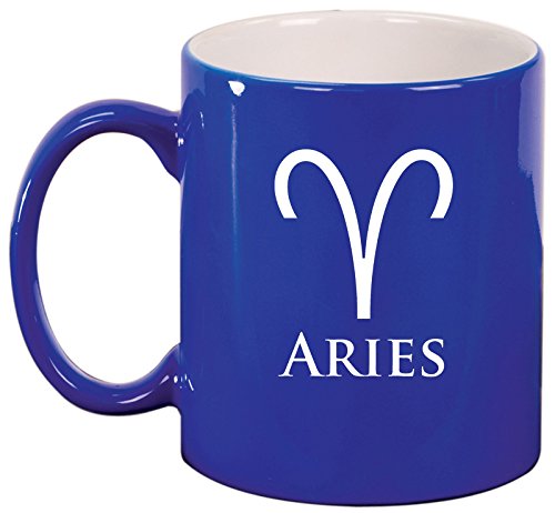 Ceramic Coffee Tea Mug Cup Aries (Blue)
