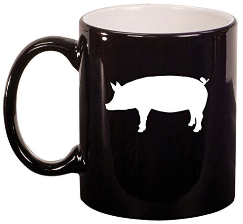 Ceramic Coffee Tea Mug Cup Pig (Black)