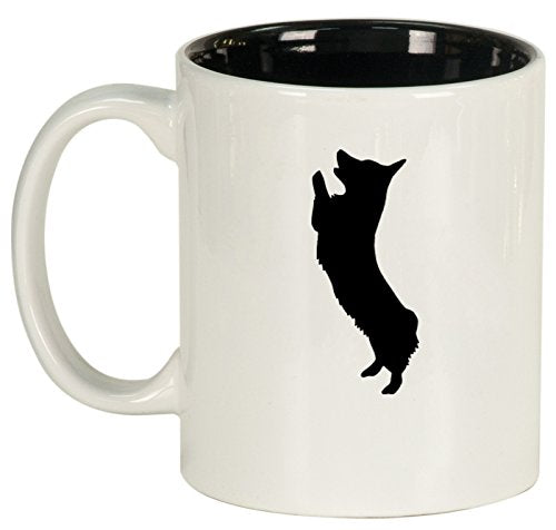 Ceramic Coffee Tea Mug Cup Corgi Standing (White)