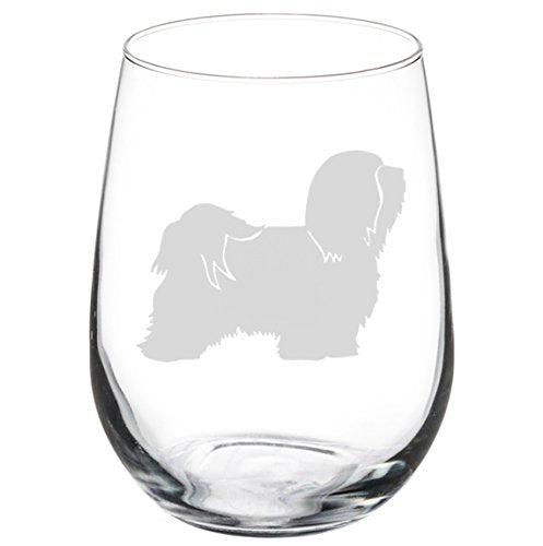 Wine Glass Goblet Havanese (17 oz Stemless)