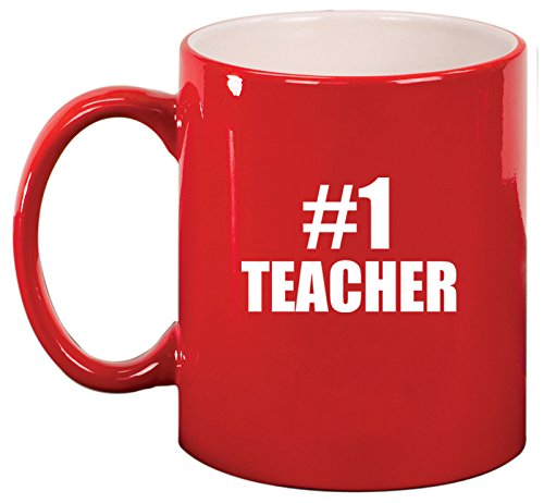 Ceramic Coffee Tea Mug #1 Teacher (Red)