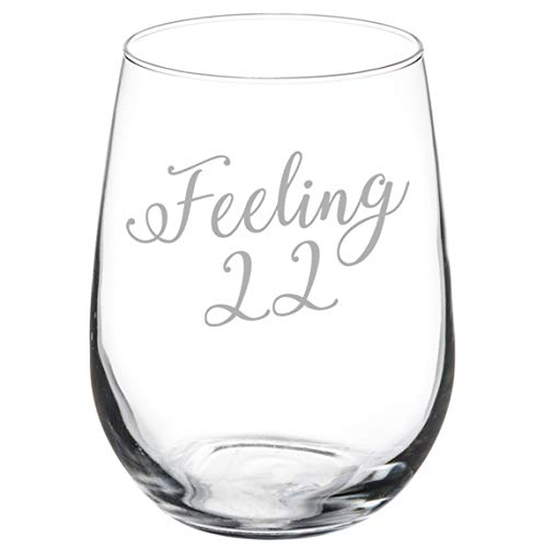 Wine Glass Goblet Feeling 22 22nd Birthday (17 oz Stemless)