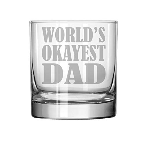 11 oz Rocks Whiskey Highball World's Okayest Dad Funny