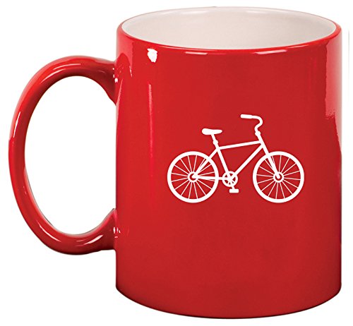 Ceramic Coffee Tea Mug Cup Bike Bicycle (Red)