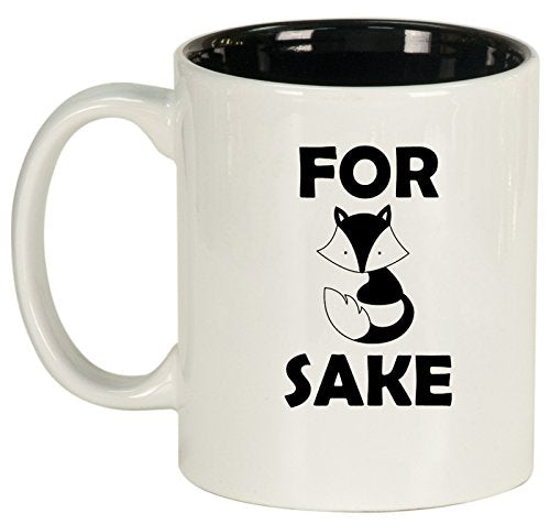 Ceramic Coffee Tea Mug Cup For Fox Sake (White)