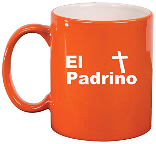 Ceramic Coffee Tea Mug Cup El Padrino Christening Baptism Godfather (Orange)