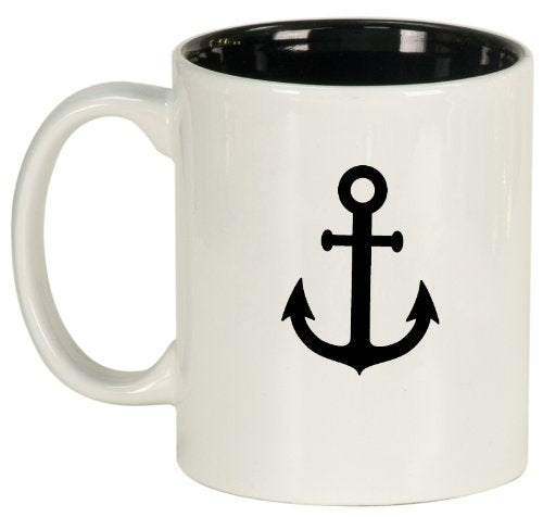 Anchor Ceramic Coffee Tea Mug Cup White Black