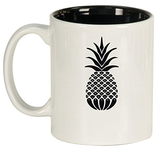 Ceramic Coffee Tea Mug Cup Pineapple (White)