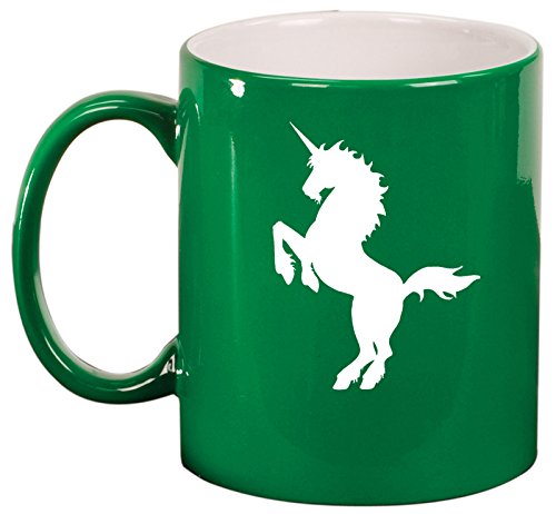 Ceramic Coffee Tea Mug Cup Unicorn (Green)