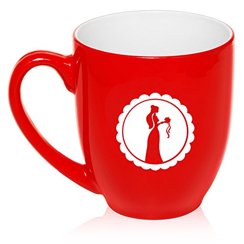 16 oz Large Bistro Mug Ceramic Coffee Tea Glass Cup Wedding Coordinator Event Planner (Red)