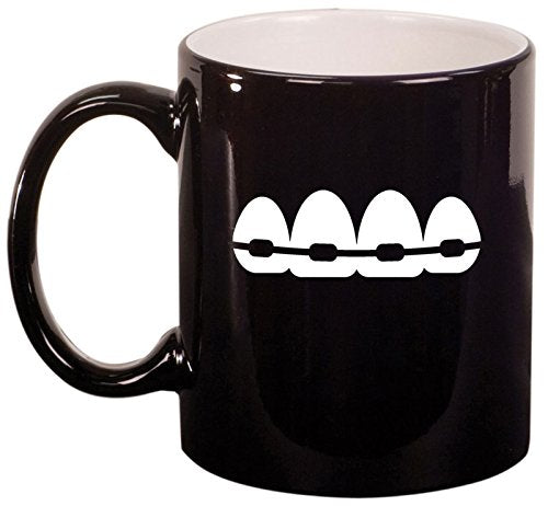 Ceramic Coffee Tea Mug Cup Orthodontist Dentist (Black)