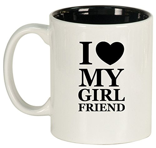 Ceramic Coffee Tea Mug I Love My Girlfriend (White)