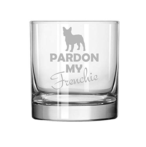 11 oz Rocks Whiskey Highball Glass Pardon My Frenchie French Bulldog