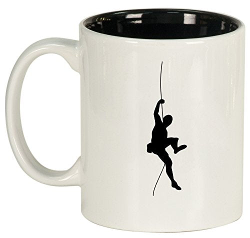 Ceramic Coffee Tea Mug Cup Climb Climber (White)