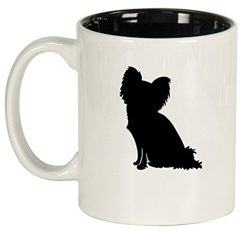Ceramic Coffee Tea Mug Cup Papillon (White)